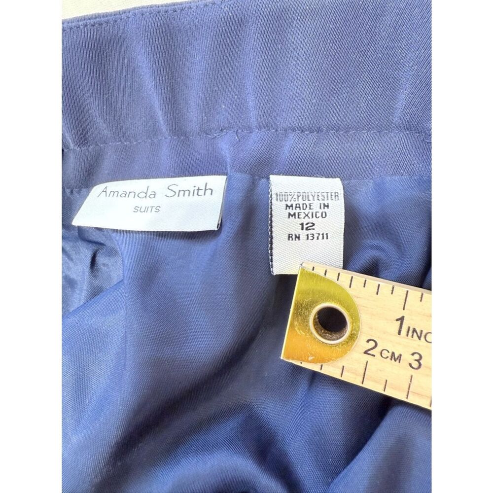 Vintage 90s Amanda Smith 2pc Pant Suit Blazer Set - navy Blue - Women’s Size 12 - Picture 11 of 17